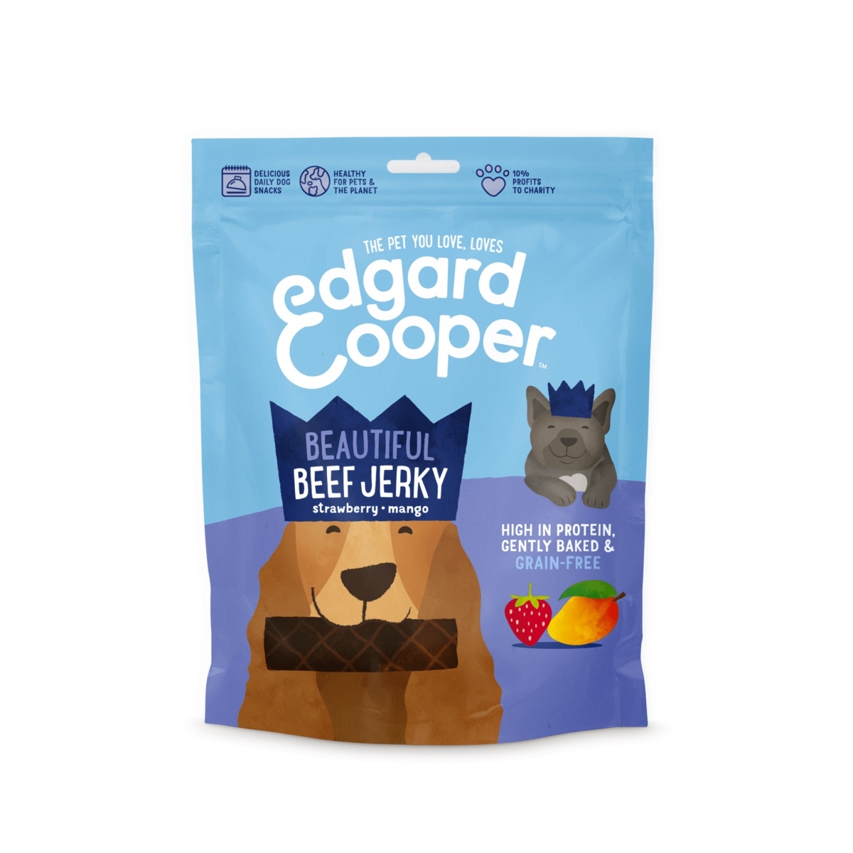 Edgard Cooper Beef Jerky skanėstai šunims su jautiena, 150 g -  1