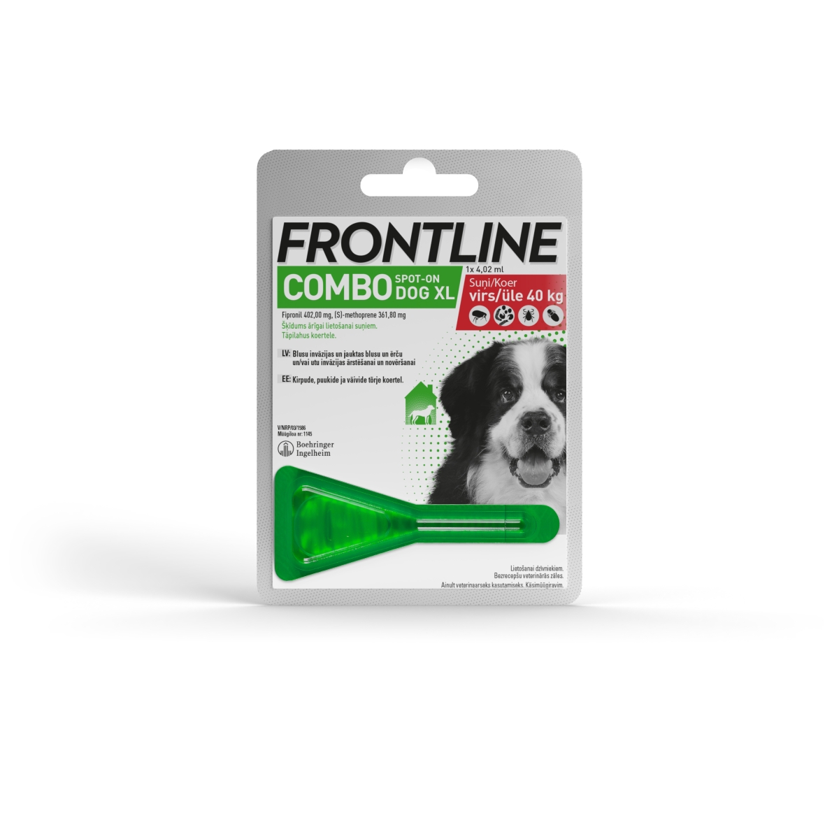 Frontline Combo lašai nuo erkių ir blusų šunims 100MG+90MG/ML 4,02ML N1 - 