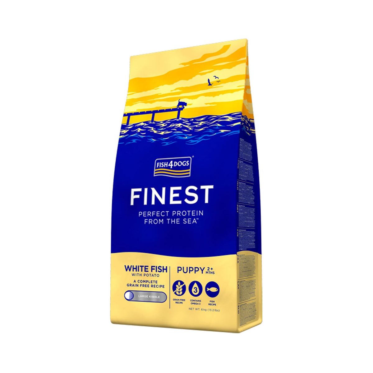 Fish4Dogs Finest White Fish maistas šuniukams 15kg (did.granulės) - 