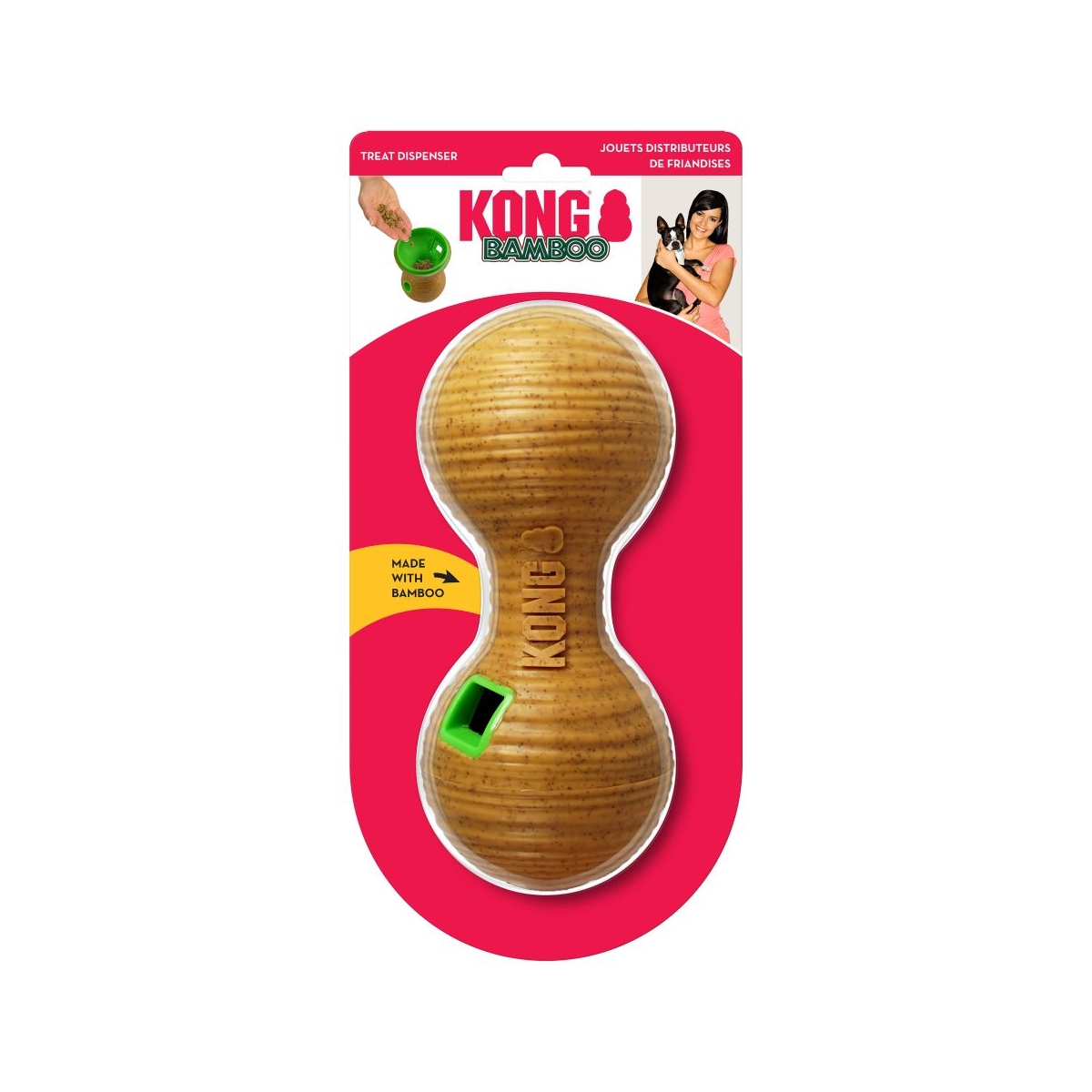 KONG Bamboo Feeder Dumbbell interaktyvus žaislas šunims, M dydžio -  1