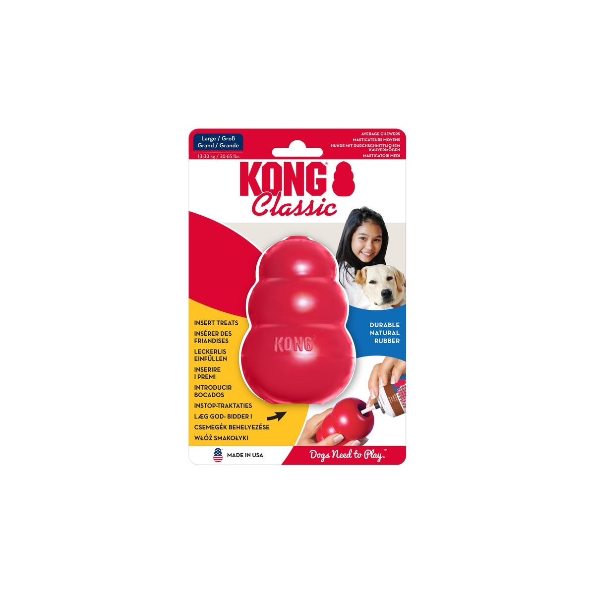 KONG Classic skanėstais užpildomas žaislas, L dydžio, 10 cm -  1