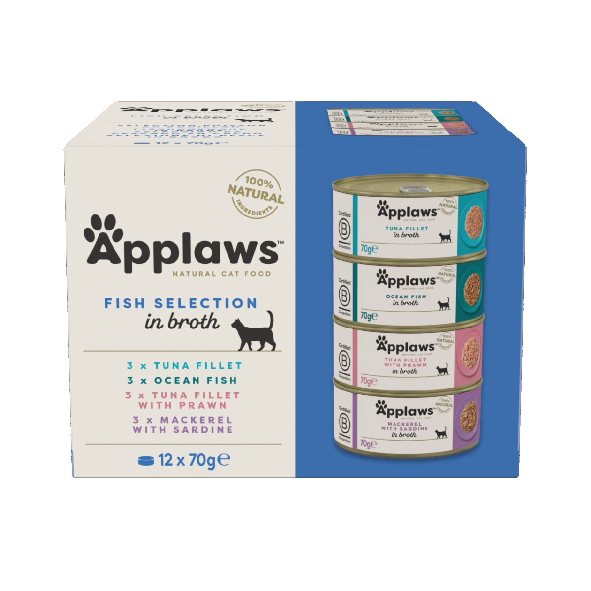 Applaws konservų rinkinys katėms, 12 x 70 g - 