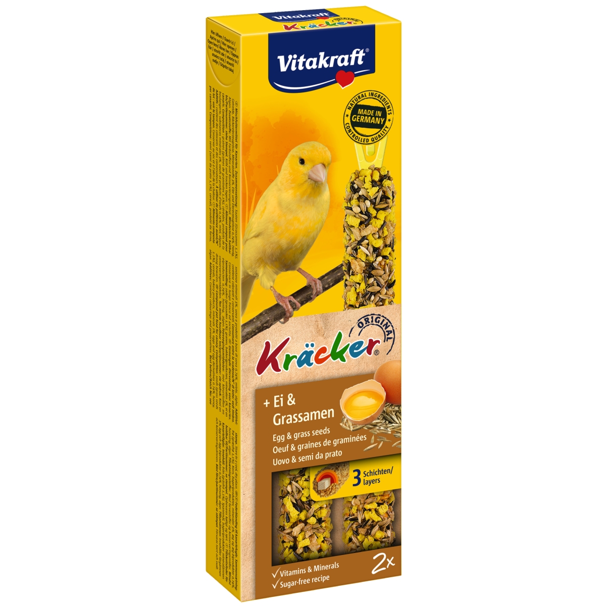 Vitakraft kanarėlių maistas Kracker egg and grass seeds N2 - 