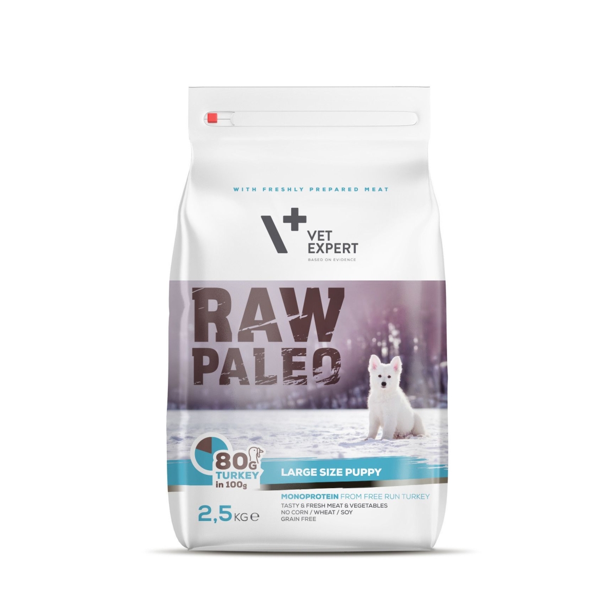 Raw Paleo Puppy Large Breed sausas maistas šuniukams su kalakut. 2,5kg - 