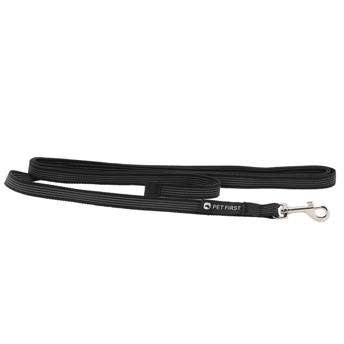 PetFirst Webbing Grip gumuotas pavadėlis, juodas - 