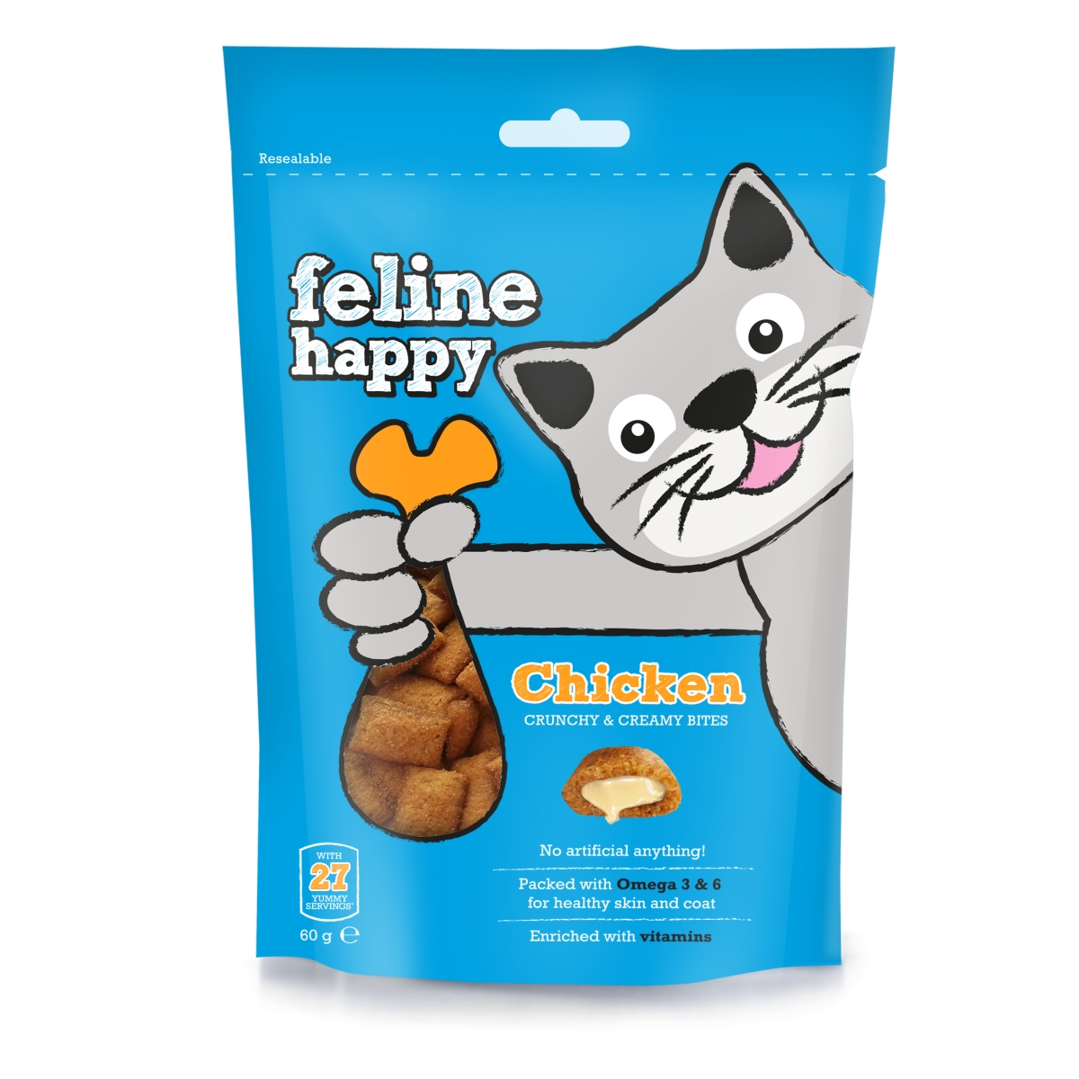 VETIQ Feline skanėstai katėms su višt, 60g - 