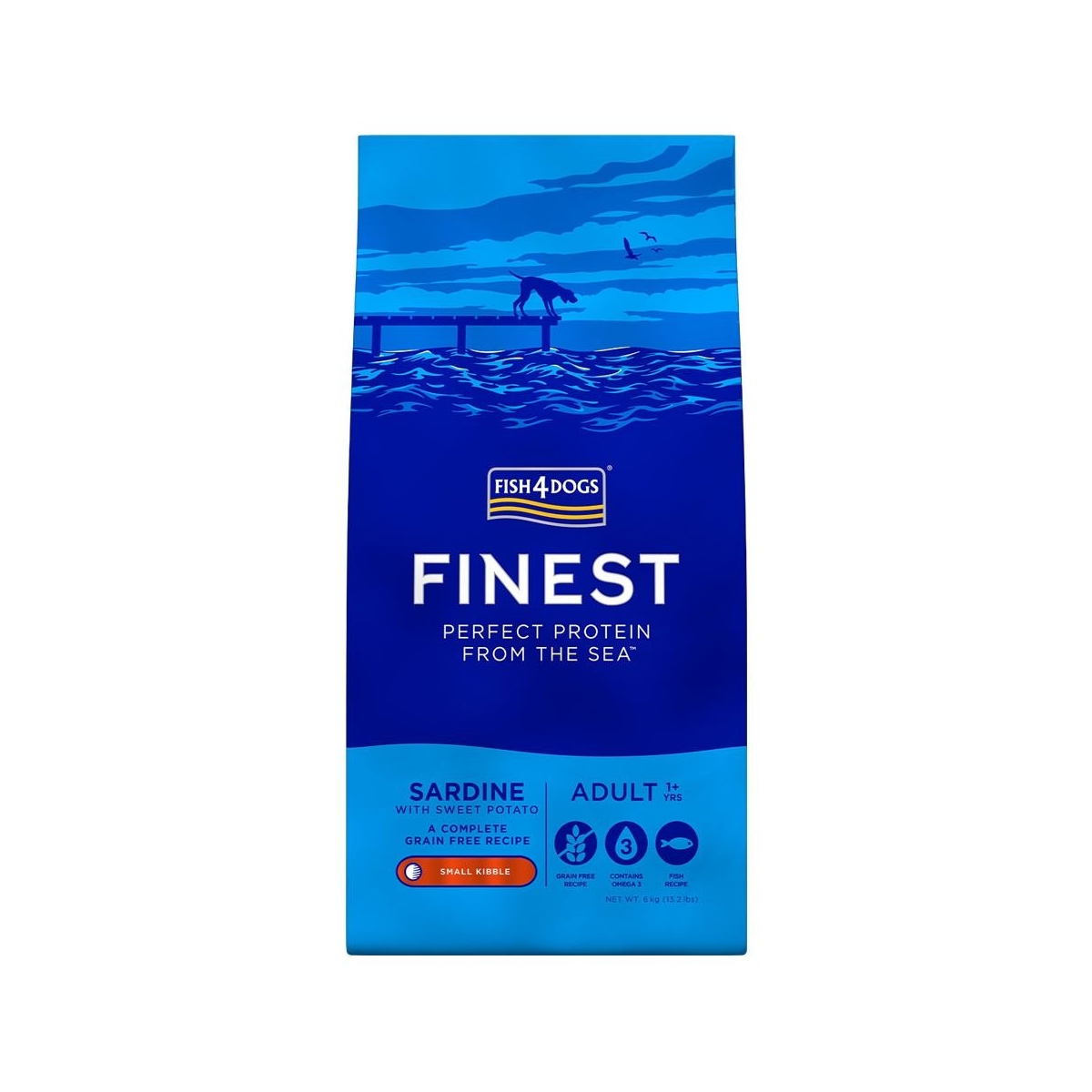 Fish4Dogs Finest Sardine sausas maistas šunims, 1,5 kg (maž.granulės) - 