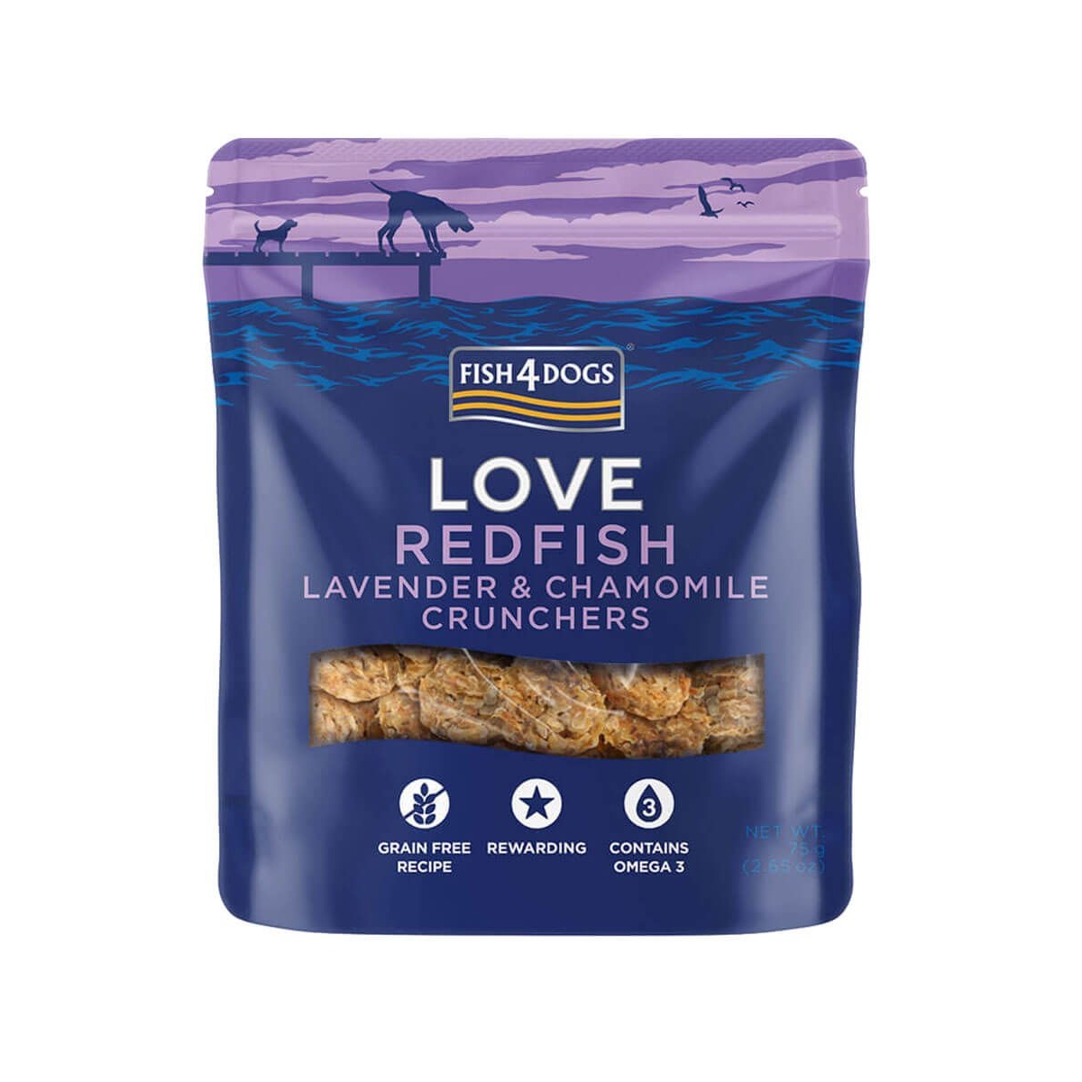 Fish4Dogs RedFish&Levander skanėstai šunims, 75g - 