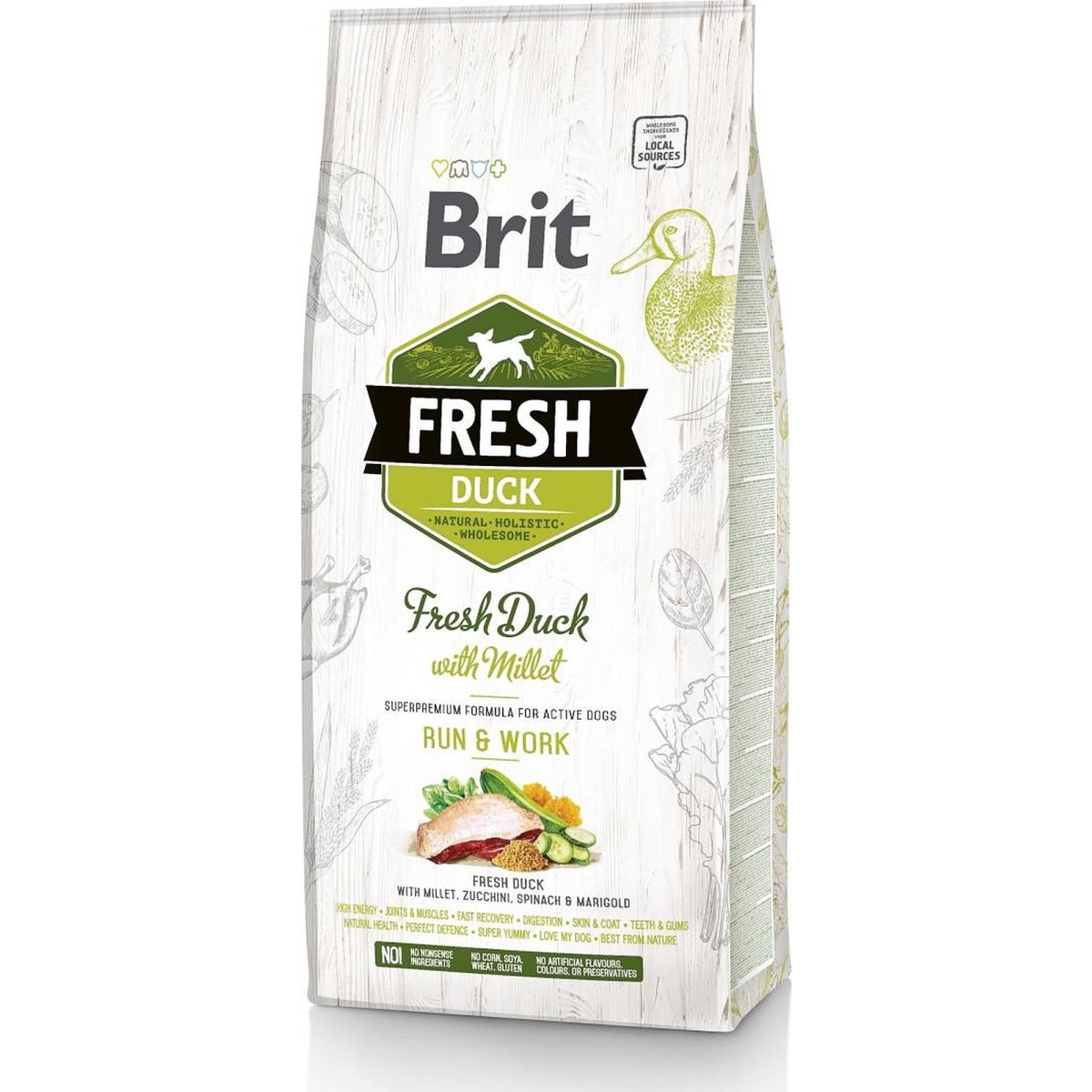 Brit Fresh sausas maistas šuniui su antim/sorom, 2,5kg