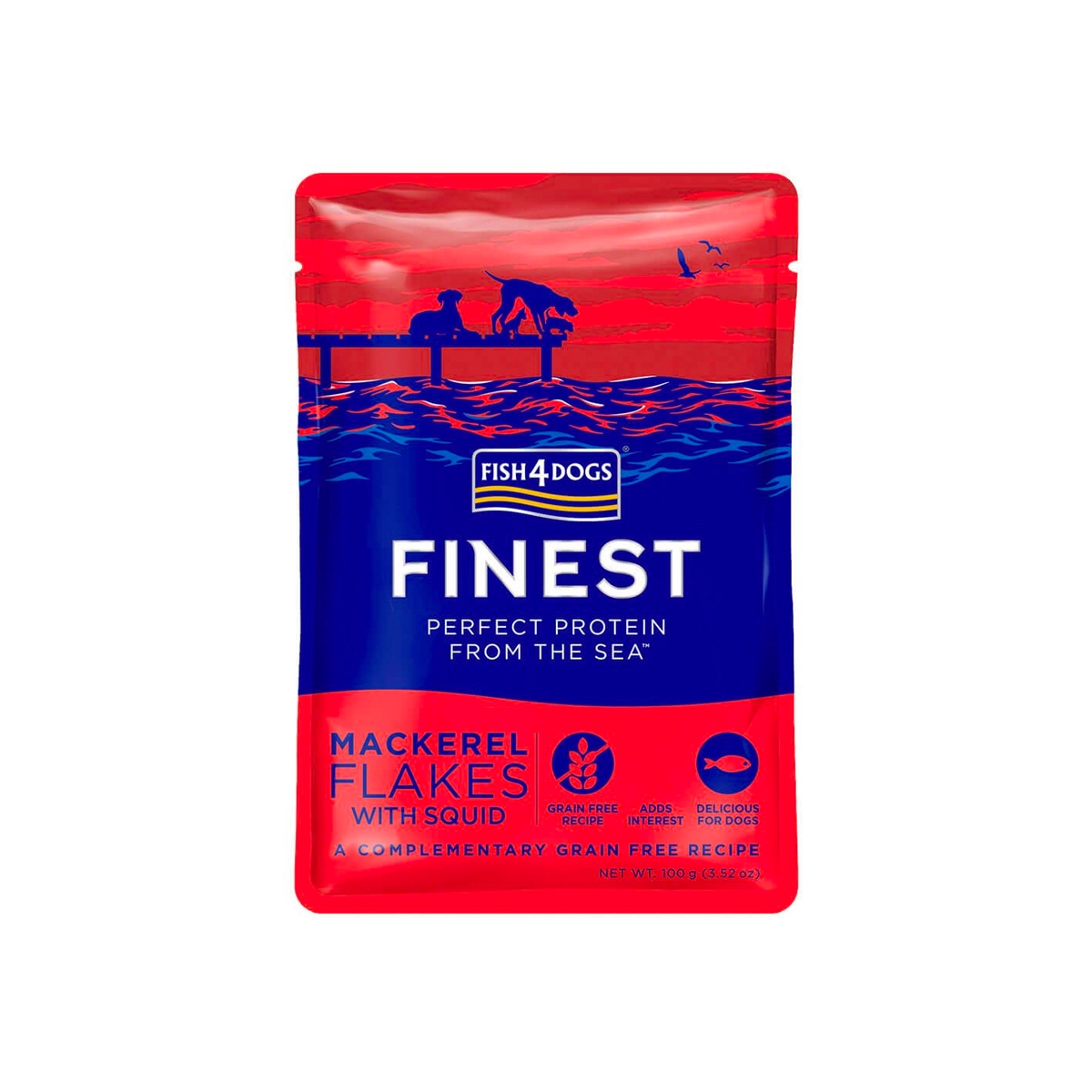 Fish4Dogs Finest konservai šunims su skumbre ir kalmaru, 100 g -  1