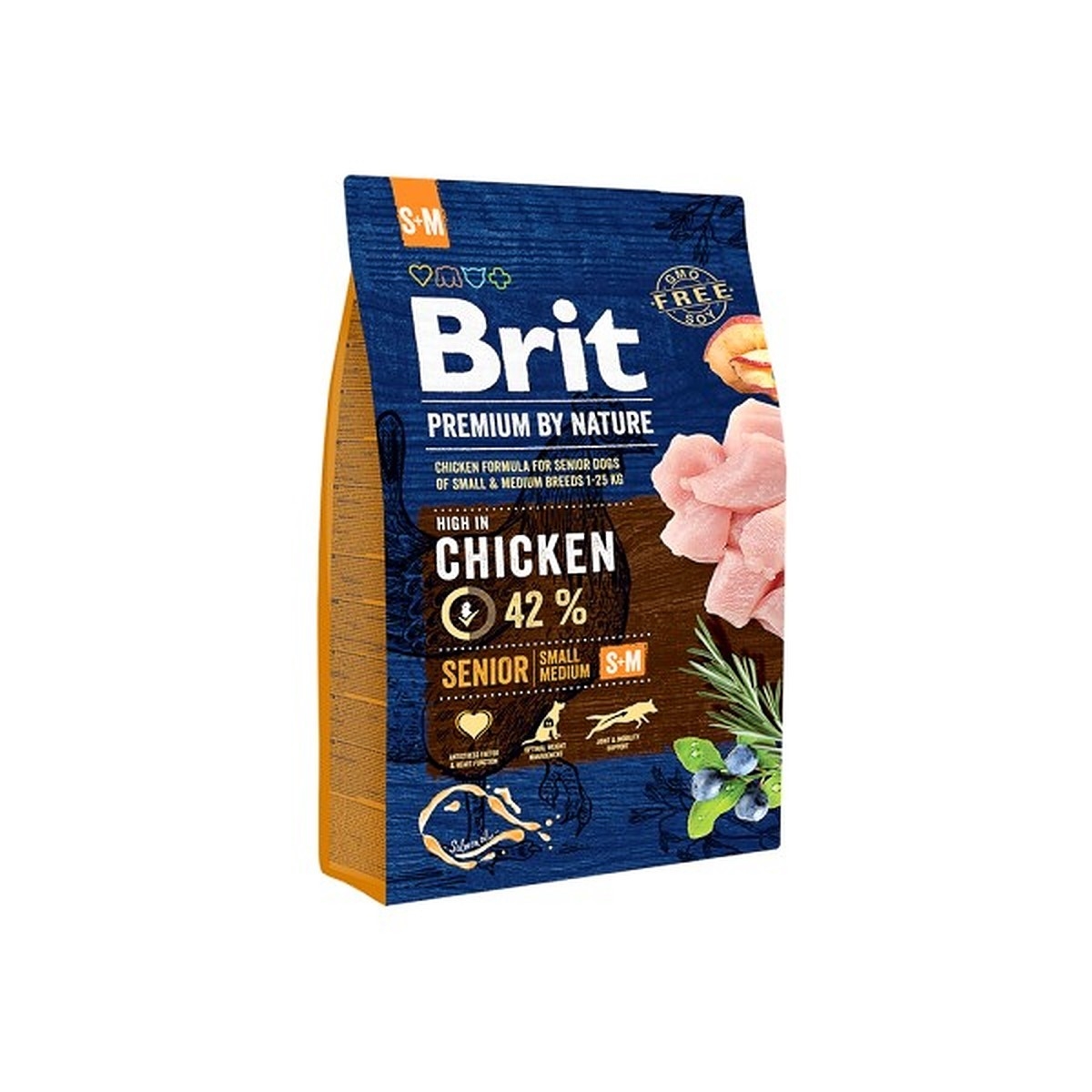 Brit Premium maistas senjorams su vištiena,1 kg - 