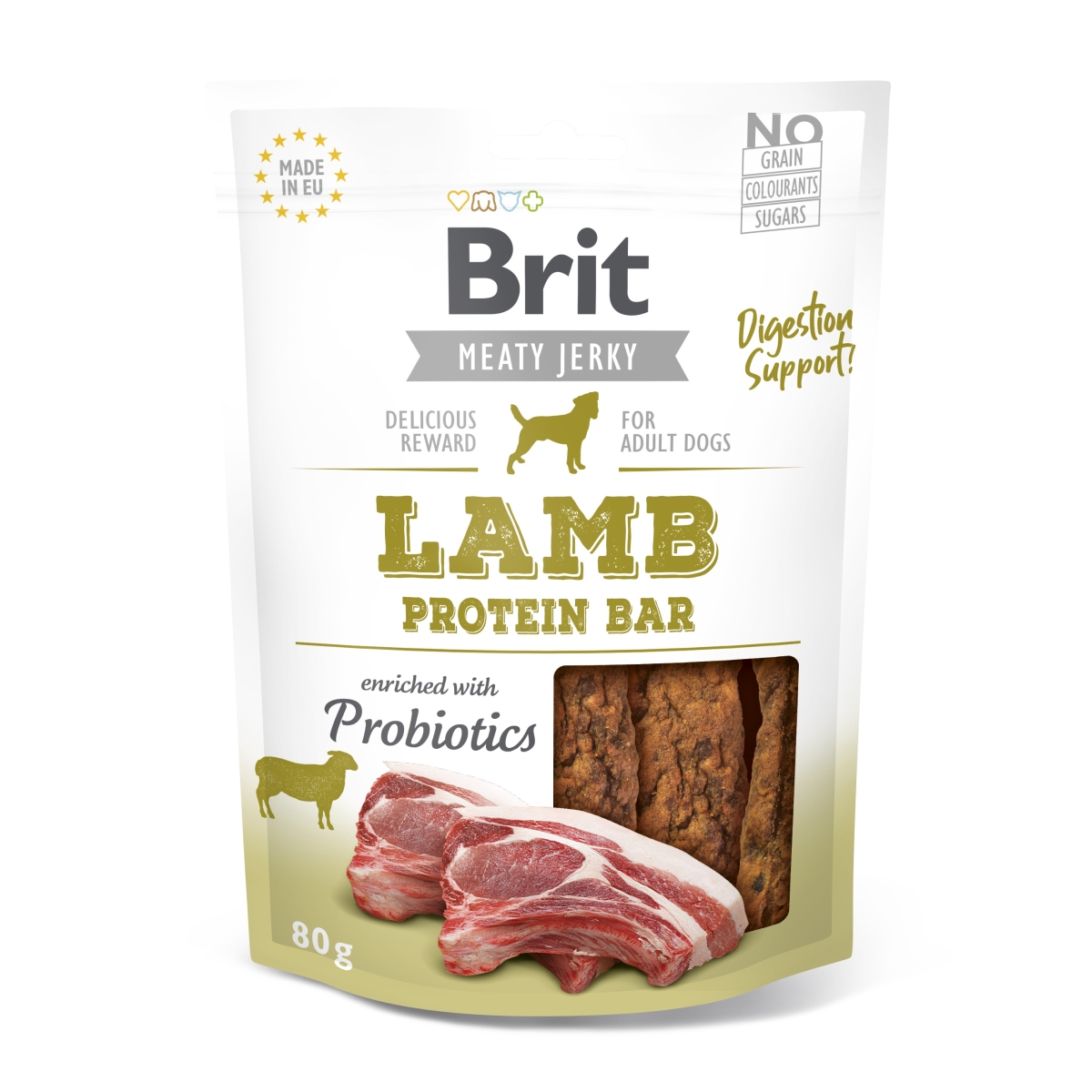 Brit Jerky Lamb Protein Bar skanėstas šunims, 80 g - 