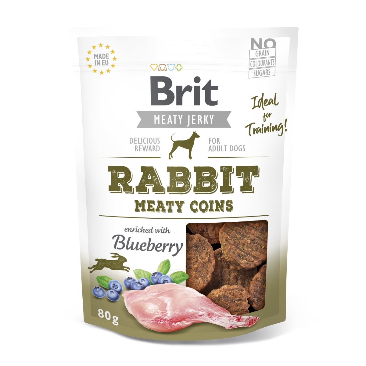 Brit Jerky rabbit Meaty Coins skanėstas 80 g - 