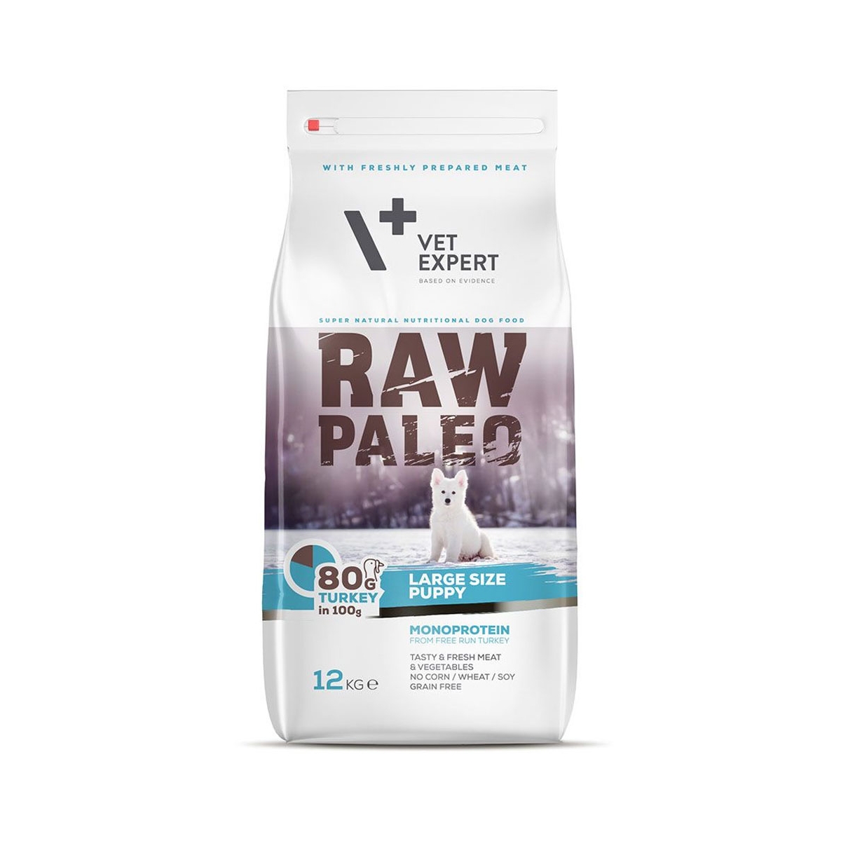 Raw Paleo Puppy Large Breed sausas maistas šuniukams su kalakut. 12 kg - 