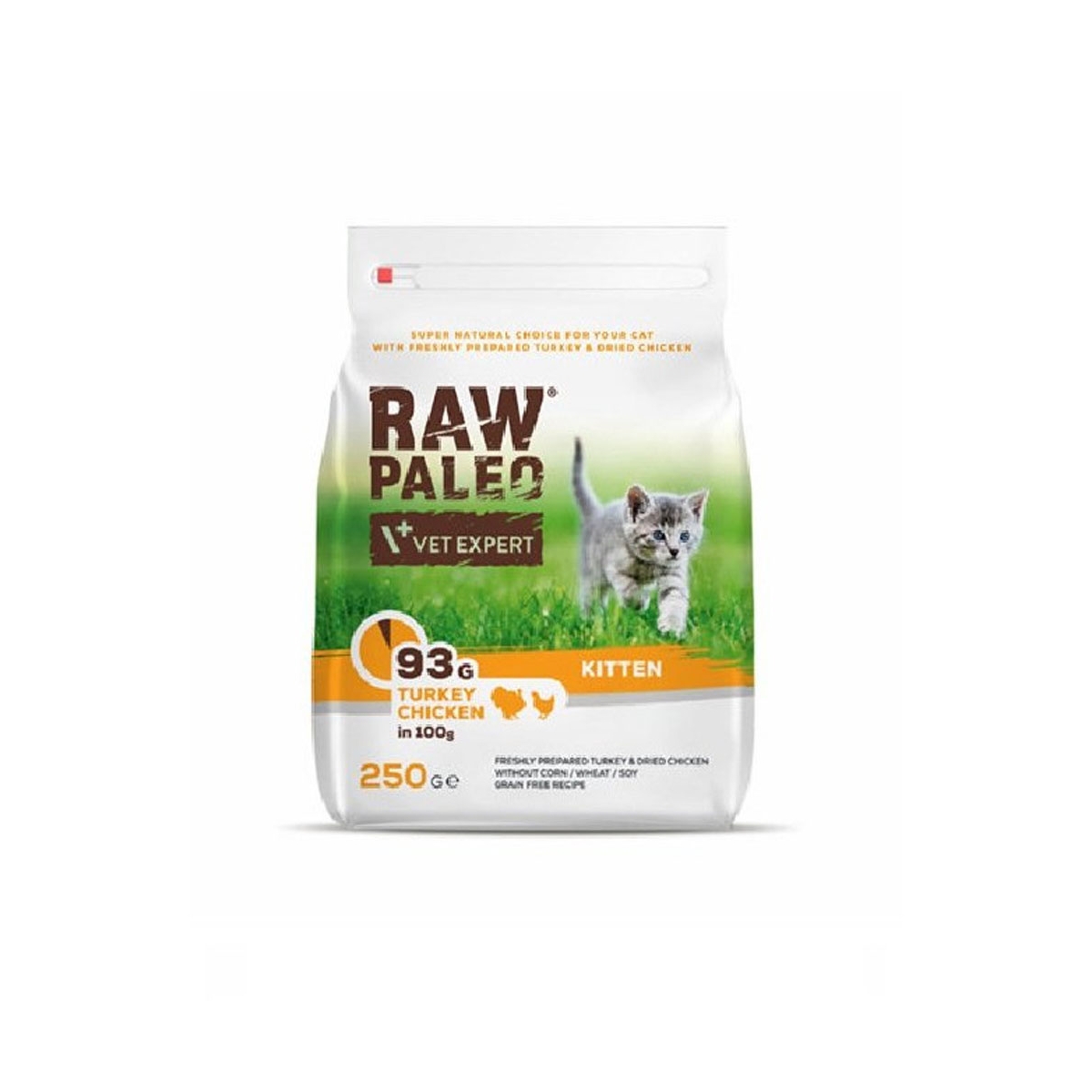 Raw Paleo Kitten sausas maistas kačiukams su kalakut./vištiena, 250 g - 