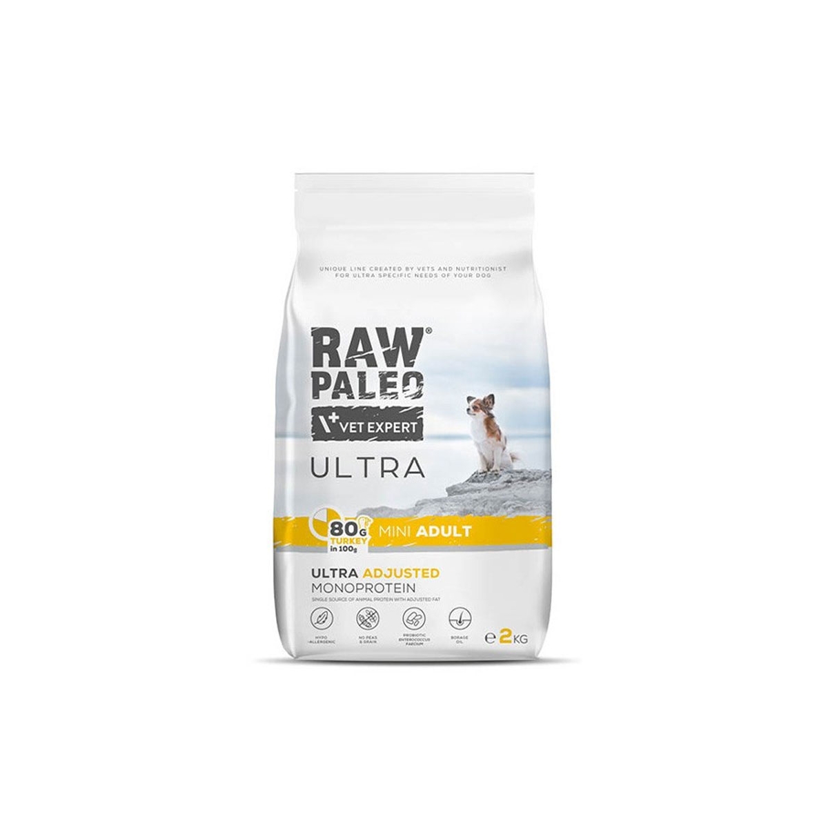 Raw Paleo Ultra Adult Mini maistas šunims su kalakutiena, 2 kg -  1