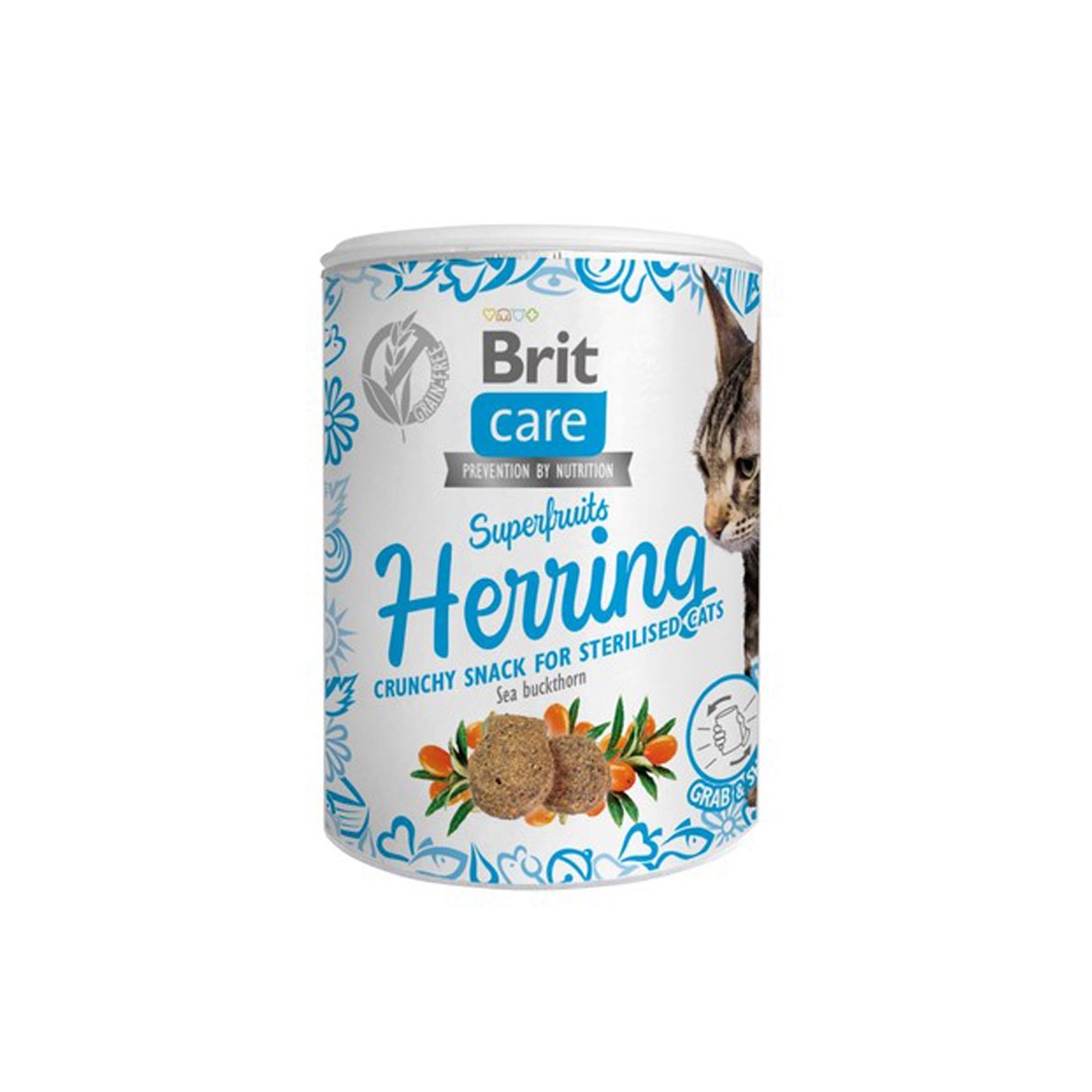 Brit Care Superfruits Herring kačių skanėstai su silke, 100 g - 