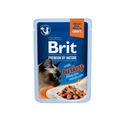 Brit Premium Delicate Turkey in Gravy konservai katėms su kalakut. 85g