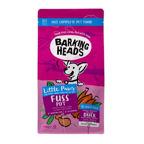 Barking Heads Fuss Pot sausas maistas šunims su antiena, 1,5 kg