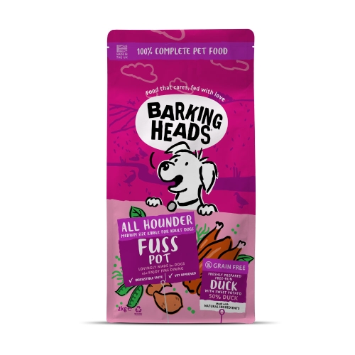 Barking Heads Fuss Pot sausas maistas šunims su antiena, 2kg