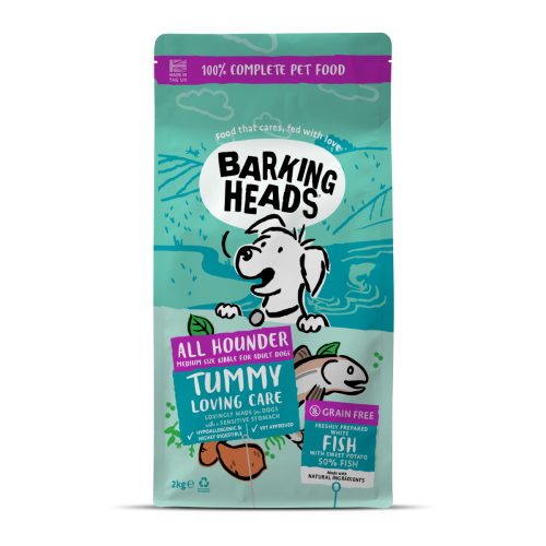 Barking Heads Tummy Lovin Care sausas maistas šunims su žuvimi, 2kg