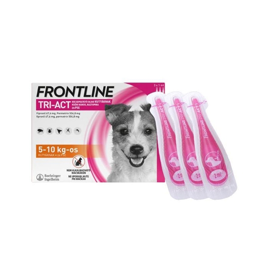 Frontline Tri-Act lašai nuo blusų ir erkių šunims, 5-10 kg, 1 pipetė