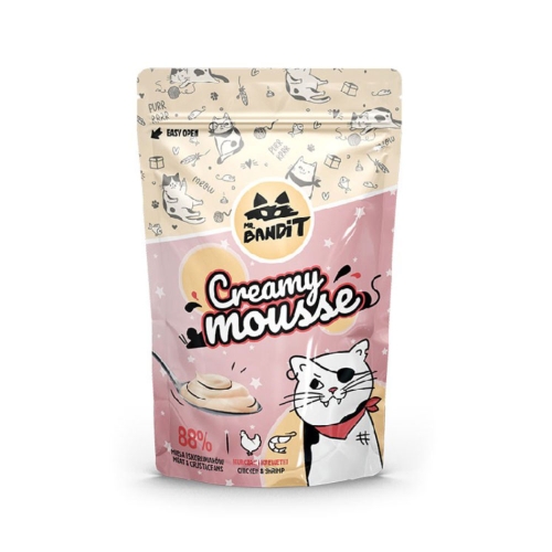 Mr.Bandit Creamy Mousse skanėstai katėms vištiena/krevetėmis, 60g