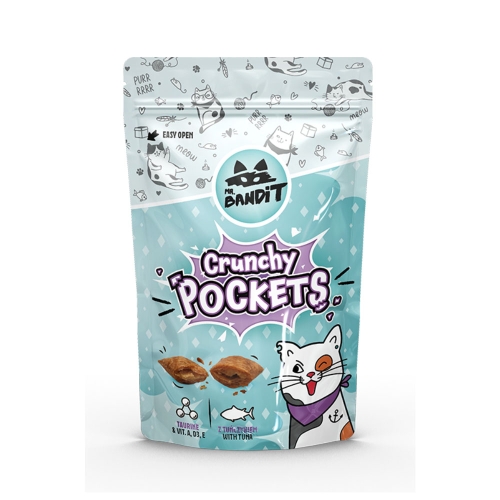 Mr.Bandit Crunchy Pockets skanėstai katėms su tunu, 40g