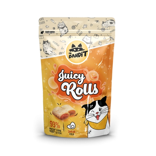 Mr.Bandit Juicy Rolls skanėstai katėms su kiaušinio tryniu, 40g