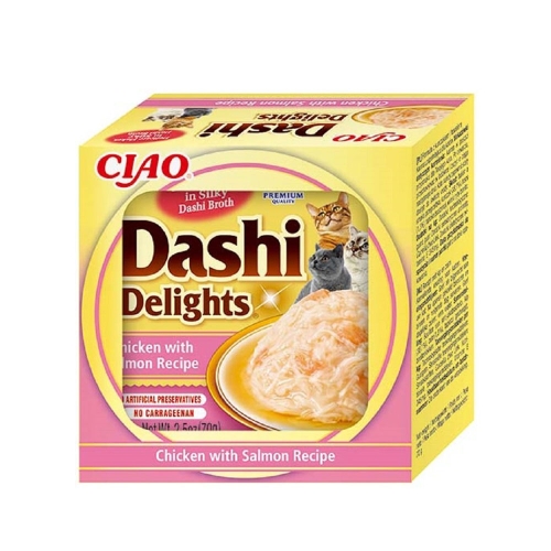 Churu Dashi Delights vištienos ir lašišos tyrės skanėstai katėms, 70 g