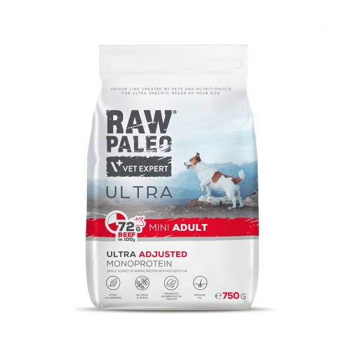 Raw Paleo Ultra adult mini maistas šunims su jautiena, 750g