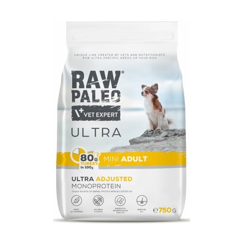 Raw Paleo Ultra adult mini maistas šunims su kalakutiena, 750g