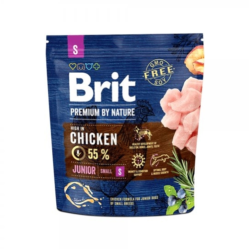 Brit Premium Junior S sausas maistas jauniems šunims su višt., 1 kg