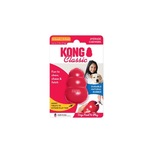 KONG Classic skanėstais užpildomas žaislas, XS dydžio, 5,5 cm