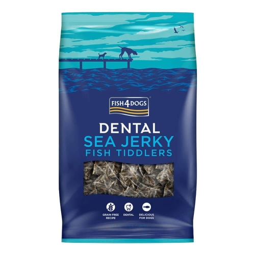 Fish4Dogs sea jerky tiddlers skanėstas šunims 100% žuvies oda 100g