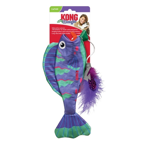 KONG Wrangler Angler Fish žaislas katėms žuvis, įv. rūšių