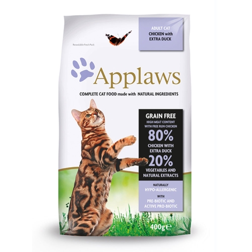 Applaws Adult Cat sausas maistas katėms su vištiena ir antiena, 400 g