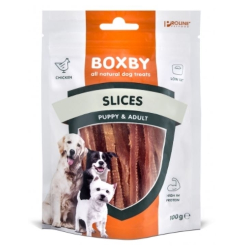 Boxby Slices skanėstas šunims su vištiena, 100 g