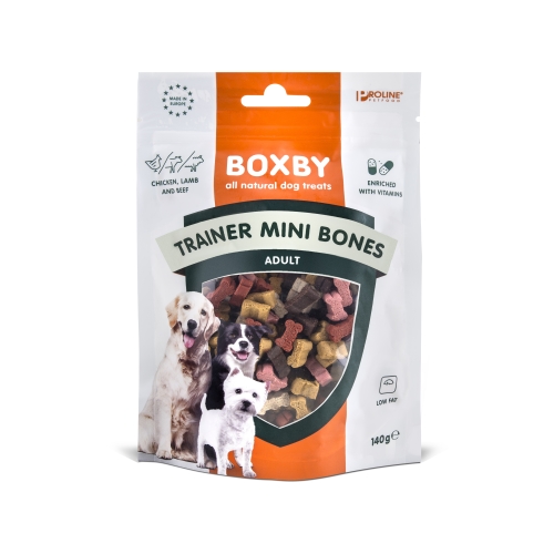 Boxby Trainer Mini Bones skanėstai šunims, 140 g