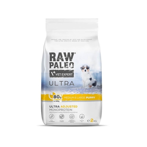 Raw Paleo Ultra puppy medium&large maistas šuniukams su kalakut. 2kg