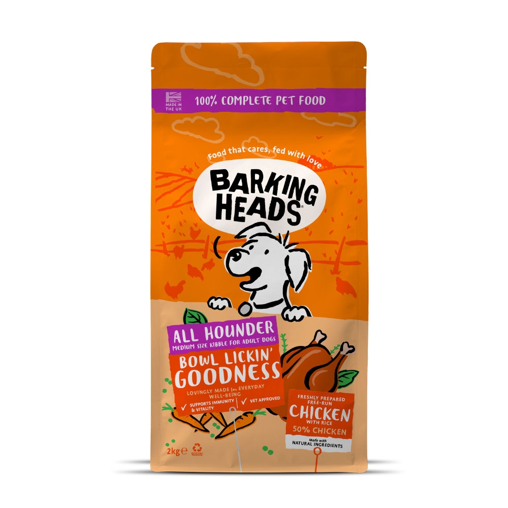 Barking Heads Lickin Goodness sausas maistas šunims su vištiena, 2kg