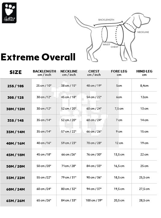 Hurtta Extreme Overall kombinezonas, 30-M cm, pilkas -  2