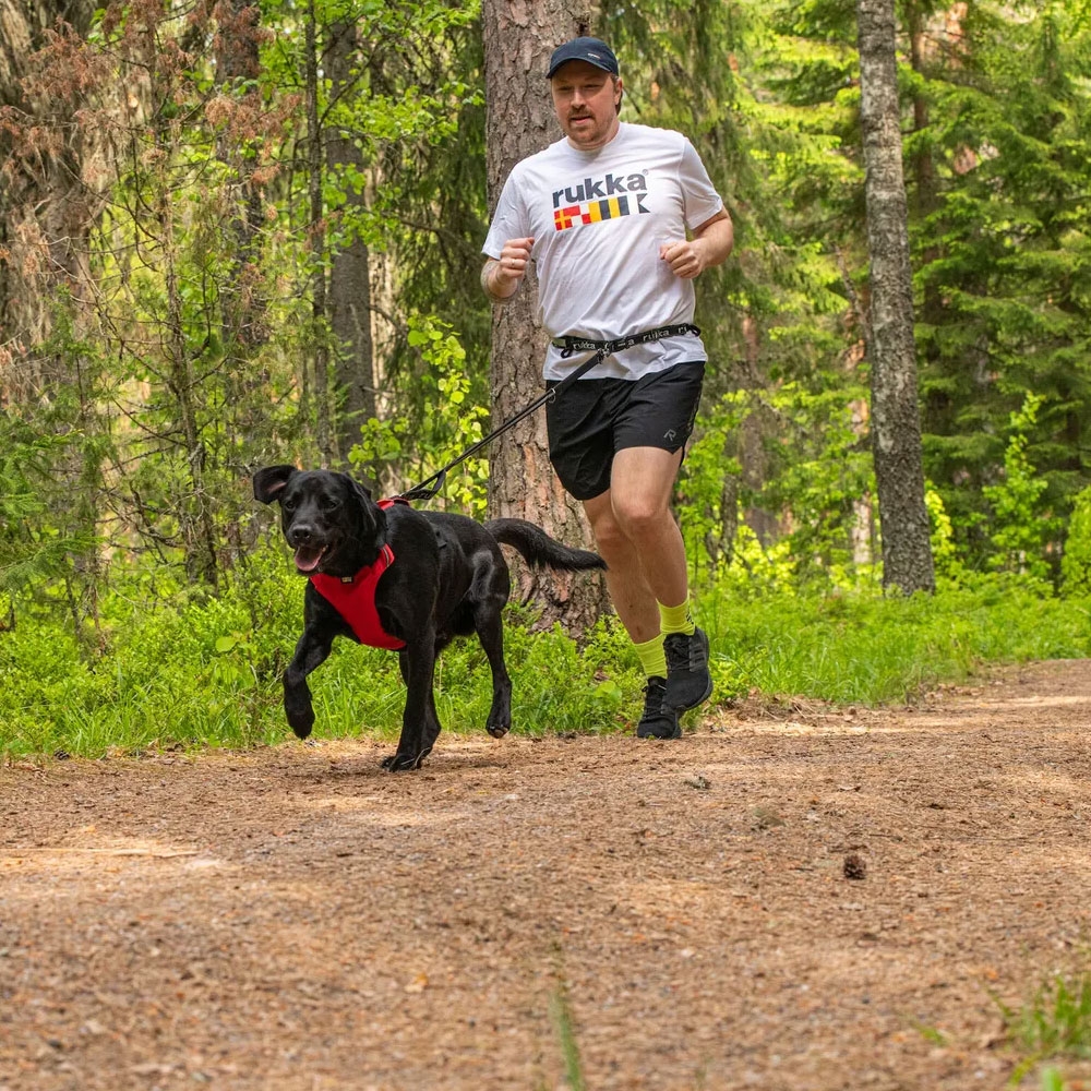 Rukka Hike bėgimo diržas su pavadėliu, M dydis, juodas -  2