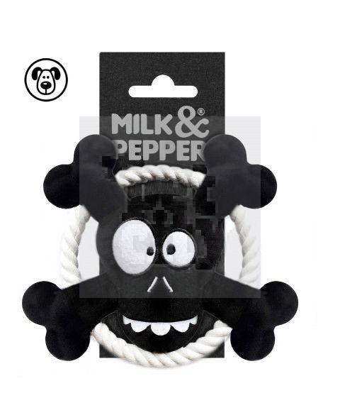 Milk&Pepper Fun Skull žaislas šunims, 20x20x5 cm, juodas -  2