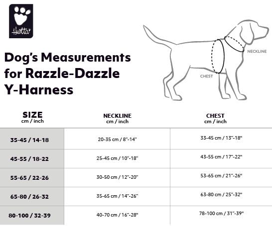 Hurtta Razzle-Dazzle Y-formos petnešos, 55-65 cm, mėlynos -  2