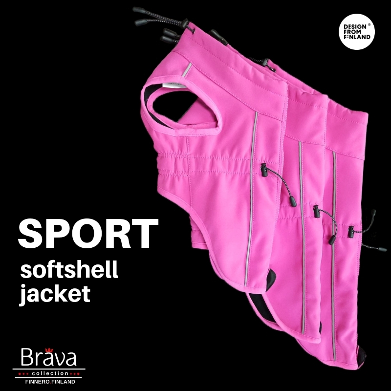 Finnero Sport Softshell striukė šunims, 25 cm, rožinė -  6