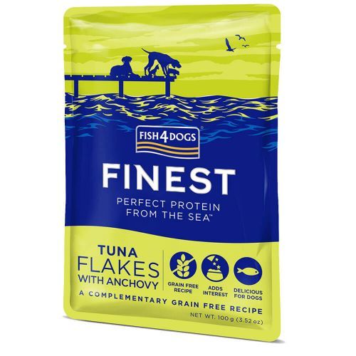 Fish4Dogs Finest konservai šunims su tunu ir ančiuviais, 100 g -  2