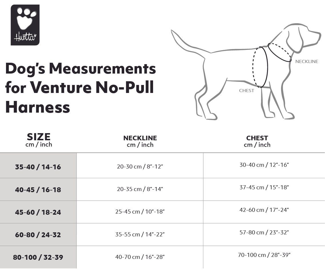 Hurtta Venture No-Pull petnešos, 35-40 cm, mėlynos -  2